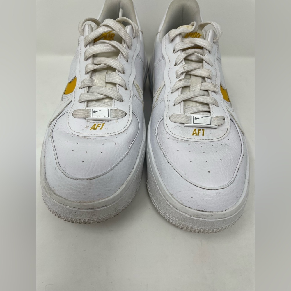 Nike Air Force 1 Platform White Yellow Ochre DJ9946-102 Size 8 - Picture 3 of 8